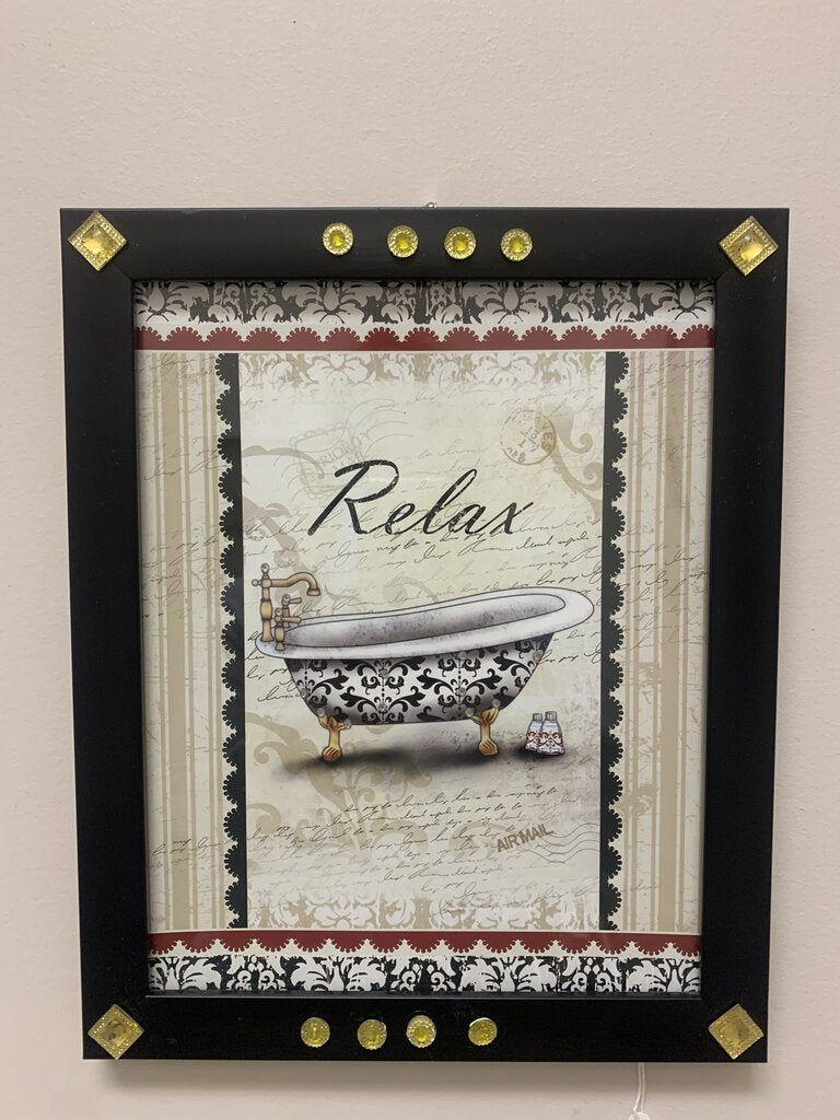 Framed Relax Bathtub Print