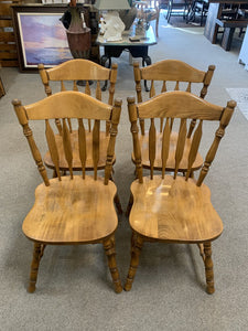 Set of 4 Solid Wood Maple Dining Chairs