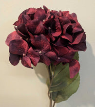 Load image into Gallery viewer, NEW Faux Floral Spray - Abundance Hydrangea, Burgundy L651-BU

