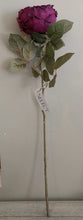 Load image into Gallery viewer, NEW Faux Floral Stem - Open Garden Rose, Wine L707-WI
