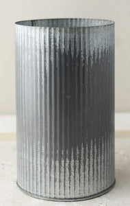 7.25" Corrugated Zinc Metal Pot Vase
