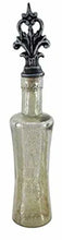 Load image into Gallery viewer, 12&quot; Decorative Mercury Glass Bottle with Fleur De Lis Topper 39912
