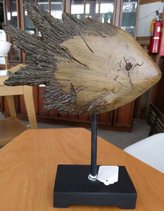 NEW 12" Distressed Wood Style Fish on Pedestal (MEDIUM)