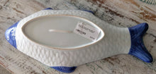 Load image into Gallery viewer, NEW 15&quot; Hand-Painted Blue &amp; White Fish Platter - Thailand
