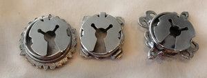 Vintage Set of 3 Silver Tone Button Covers