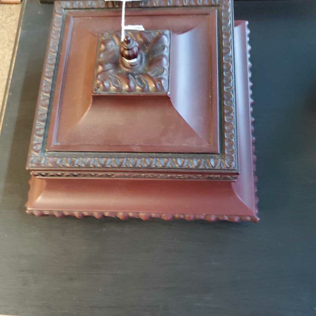 NEW - Mahogany Metallic Decorative Box
