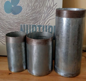NEW 6x4 Industrial Pipe Metal Vase