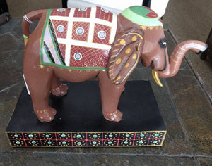 Hand Painted Elephant on Stand