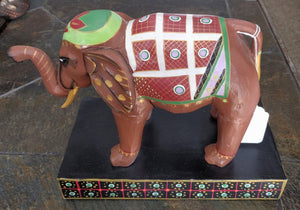 Hand Painted Elephant on Stand