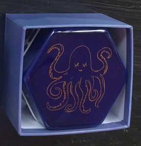 NEW Ceramic Trinket Box "Azure" Octopus in Box by Rosanna