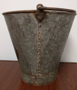 13" Vintage Metal Bucket with Handle - India