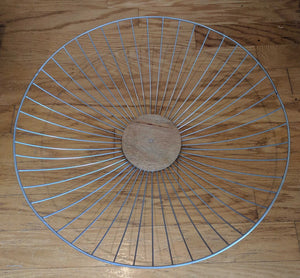 Wire Basket with Wood Base