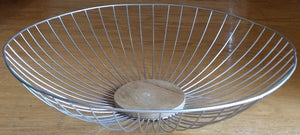 Wire Basket with Wood Base