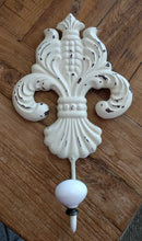Load image into Gallery viewer, NEW 10.5&quot; Cast Iron Fleur de Lis Wall Hook
