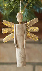 NEW 8" Driftwood Angel Ornament with Gold Accent 4671108G