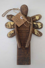 Load image into Gallery viewer, NEW 8&quot; Driftwood Angel Ornament with Gold Accent 4671108G
