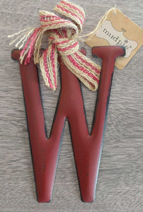 NEW 6" Tin Initial - 4675044 - Red - W
