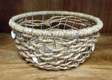 Load image into Gallery viewer, NEW 9&quot; Jute &amp; Wire Basket with Shell Decor
