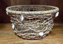 Load image into Gallery viewer, NEW 11&quot; Jute &amp; Wire Basket with Shell Decor
