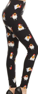 NEW One Size Leggings - Sheep in Santa Hats LY5R-S653W