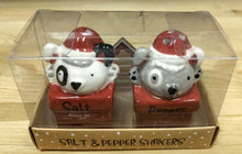 Load image into Gallery viewer, NEW Santa Dog in Chimney Salt &amp; Pepper Set
