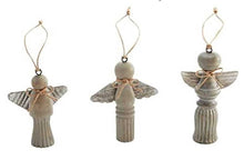 Load image into Gallery viewer, NEW 5.5&quot; Mango Wood and Tin Angel Ornament 46700036S
