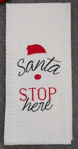 NEW Santa Stop Waffle Weave Towel QXT-09119a