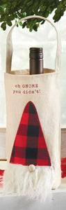 NEW Gnome Wine Bottle Bag - Buffalo Plaid 48600064B