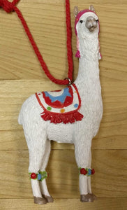 NEW 5.5" Llama Ornament - Pink Chullo XM4287Aa