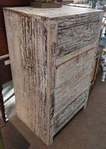 NEW Whitewashed Indian Reclaimed Wood Four Drawer Chest - MDA-26W