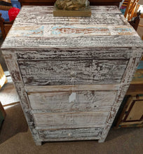 Load image into Gallery viewer, NEW Whitewashed Indian Reclaimed Wood Four Drawer Chest - MDA-26W
