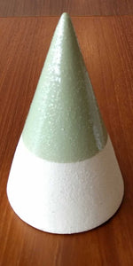 NEW 5.5" Stoneware Cone Decor - Green