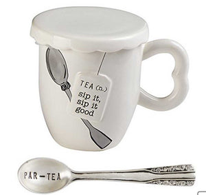 NEW 3-Pc SET Mug, Cover, Spoon - Sip It Good 4351013S