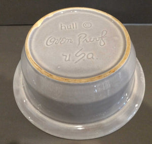 8" Vintage Hull USA Pottery Flint Gray Lidded Casserole