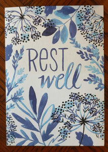 NEW Greeting Card - Rest Well in Blue Flowers - GWGEN 100-31503